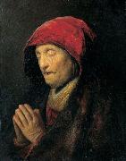 Rembrandt, Bust of an old woman at prayer